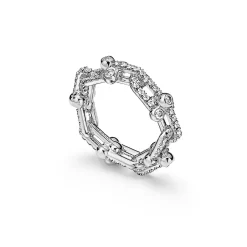 Tiffany & Co. Tiffany HardWear Small Link Ring in White Gold with Pavé Diamonds | ^ Rings|New Jewelry