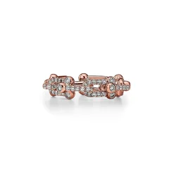 Tiffany & Co. Tiffany HardWear Small Link Ring in Rose Gold with Pavé Diamonds | ^ Rings|New Jewelry