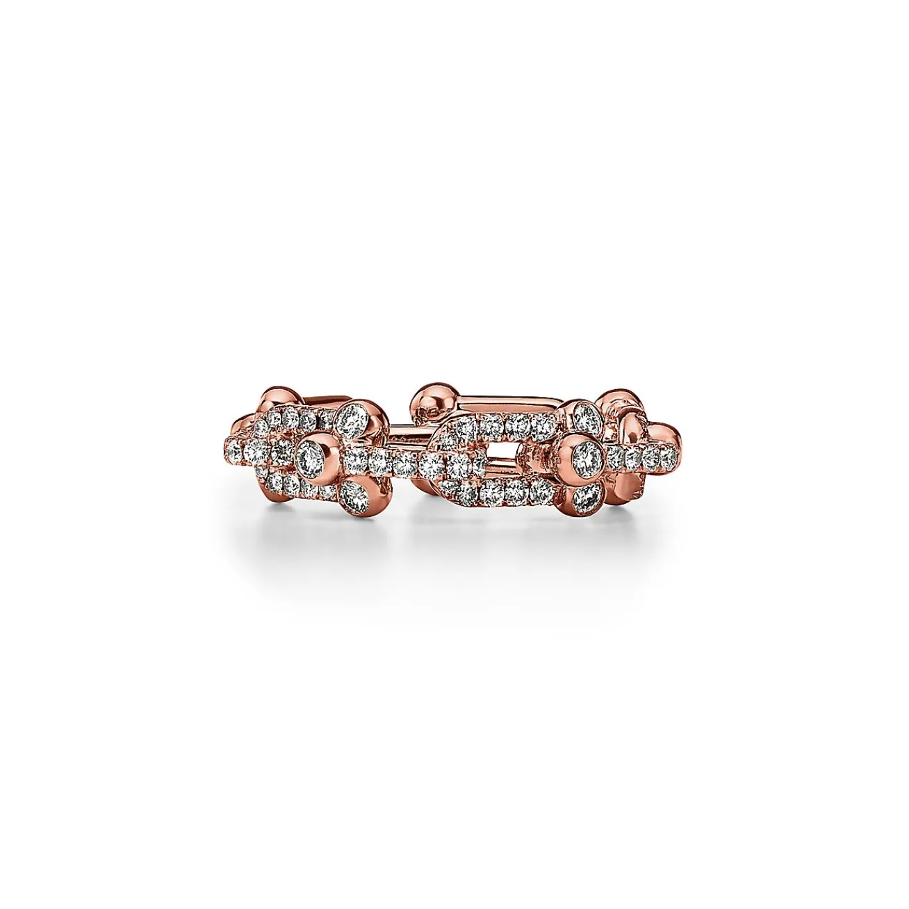 Tiffany & Co. Tiffany HardWear Small Link Ring in Rose Gold with Pavé Diamonds | ^ Rings|New Jewelry
