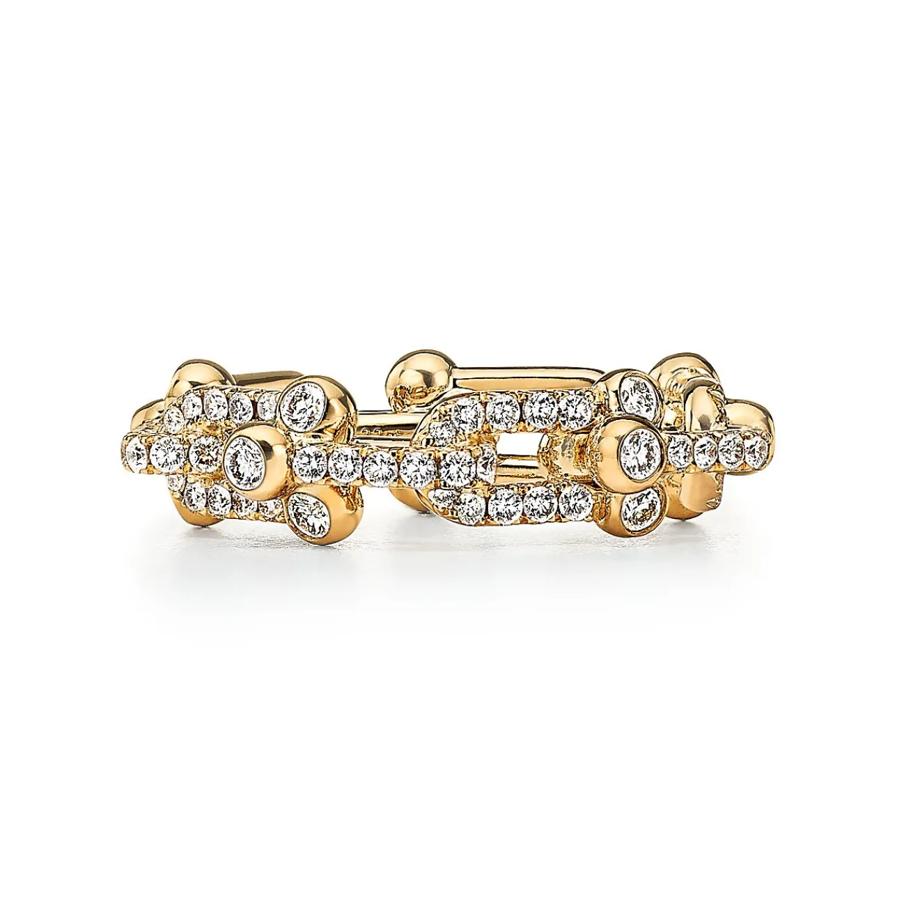 Tiffany & Co. Tiffany HardWear Small Link Ring in Yellow Gold with Pavé Diamonds | ^ Rings|New Jewelry
