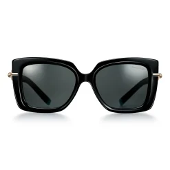 Tiffany & Co. Tiffany HardWear Sunglasses in Black Acetate with Dark Gray Lenses | ^Women Tiffany HardWear|Sunglasses