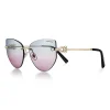 Tiffany & Co. Tiffany HardWear Sunglasses in Pale Gold-colored Metal with Violet Gradient Lens | ^Women Tiffany HardWear|Sunglasses