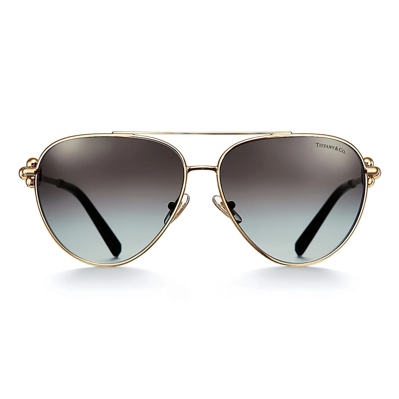 Tiffany & Co. Tiffany HardWear Sunglasses in Gold-colored Metal with Gray Lenses | ^Women Tiffany HardWear|Sunglasses
