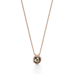 Tiffany & Co. Tiffany HardWear Tahitian black pearl link pendant in 18k rose gold. | ^ Necklaces & Pendants|Dainty Jewelry