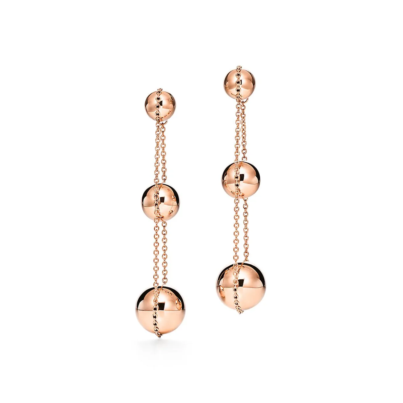 Tiffany & Co. Tiffany HardWear triple drop earrings in 18k rose gold. | ^ Earrings|Rose Gold Jewelry