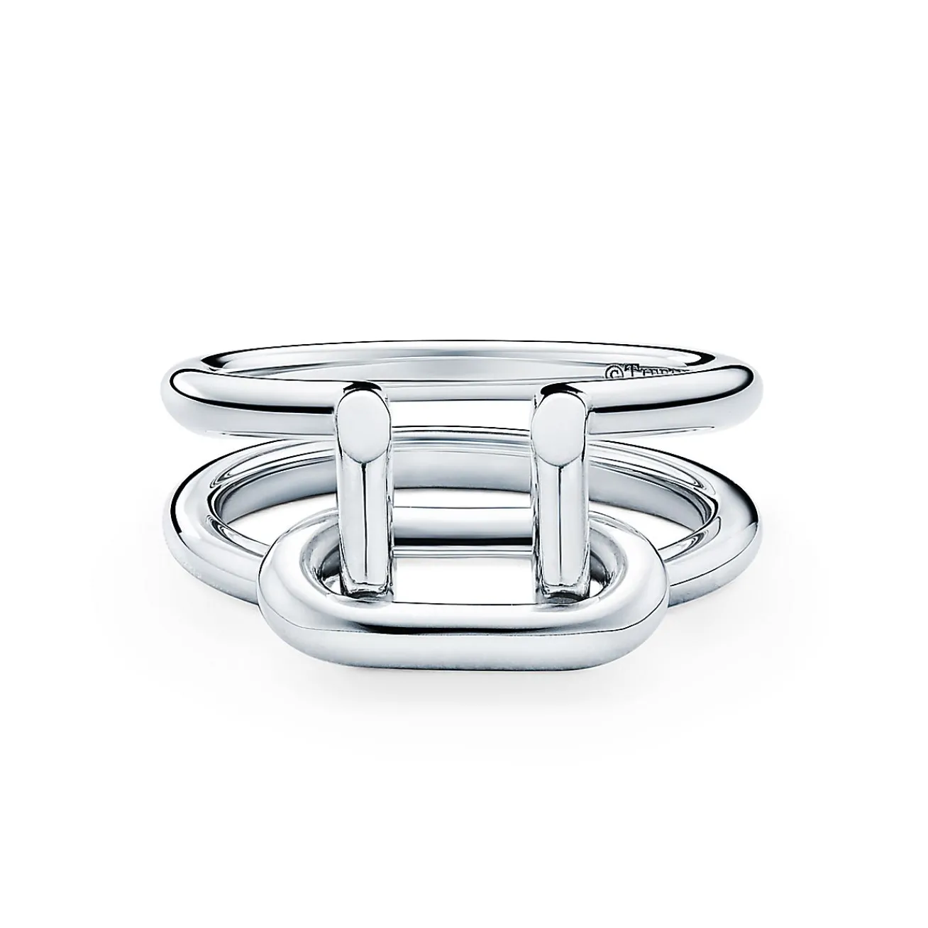 Tiffany & Co. Tiffany HardWear two-row ring in sterling silver. | ^ Rings|Bold Silver Jewelry