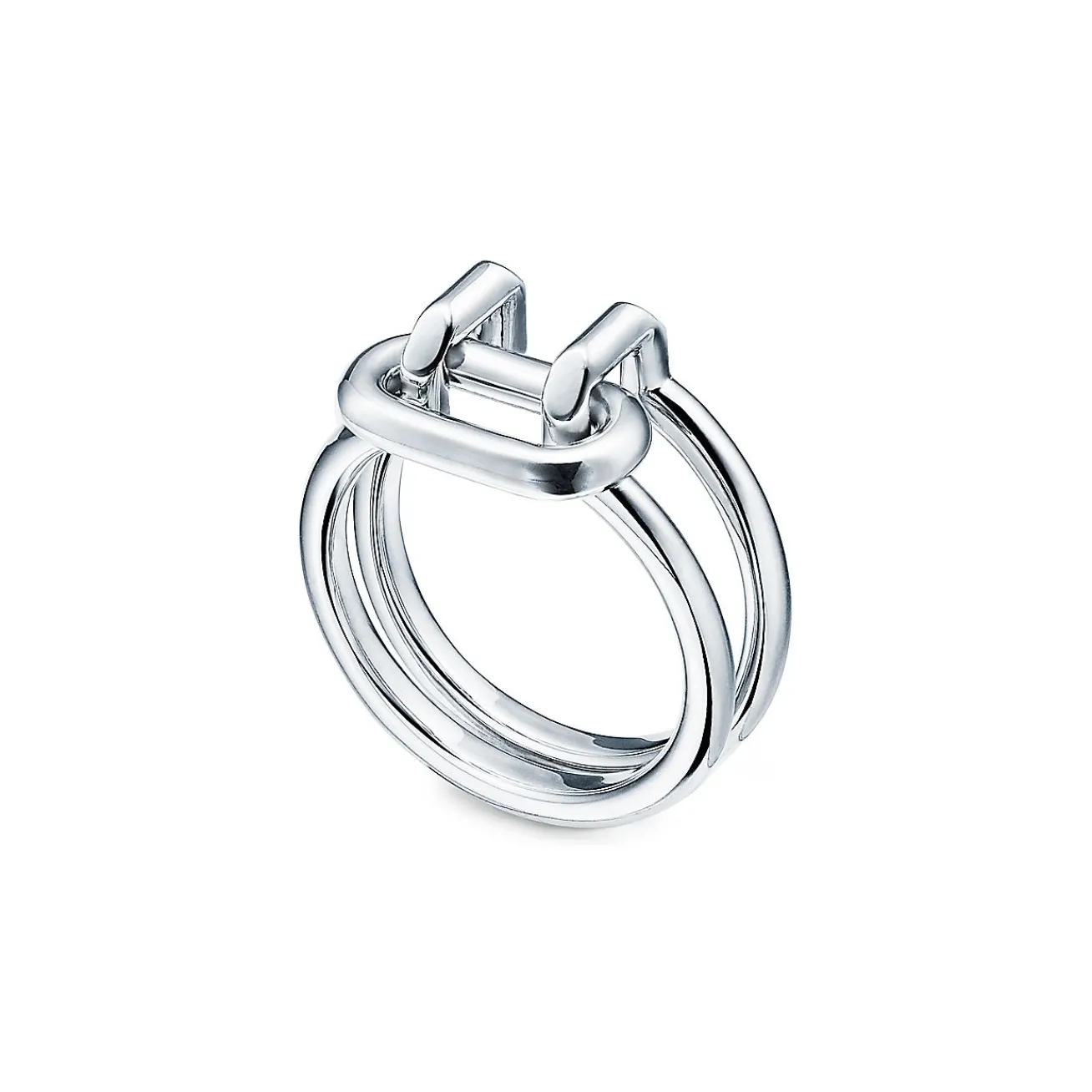 Tiffany & Co. Tiffany HardWear two-row ring in sterling silver. | ^ Rings|Bold Silver Jewelry