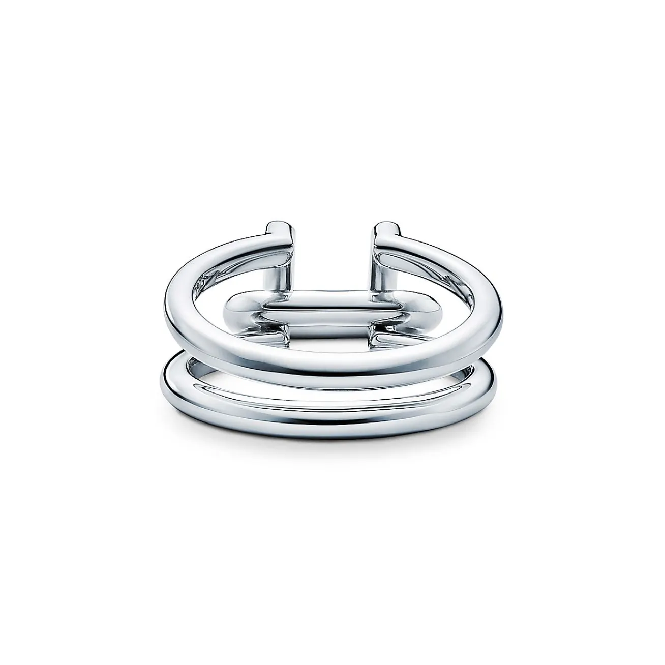 Tiffany & Co. Tiffany HardWear two-row ring in sterling silver. | ^ Rings|Bold Silver Jewelry