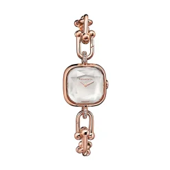 Tiffany & Co. Tiffany HardWear Watch in Rose Gold with Pavé Diamonds and White Mother-of-pearl | ^Women Fine Watches|Tiffany HardWear