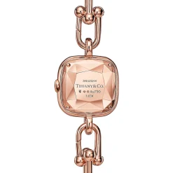 Tiffany & Co. Tiffany HardWear Watch in Rose Gold with Pavé Diamonds and White Mother-of-pearl | ^Women Fine Watches|Tiffany HardWear