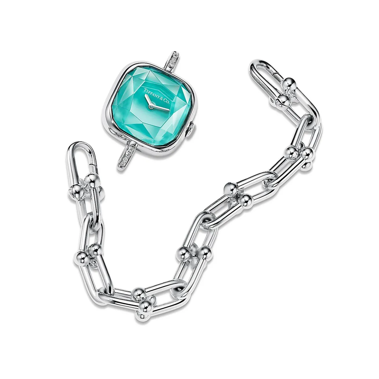 Tiffany & Co. Tiffany HardWear Watch in Sterling Silver and Steel with Diamonds | ^Women Fine Watches|Gifts for Her