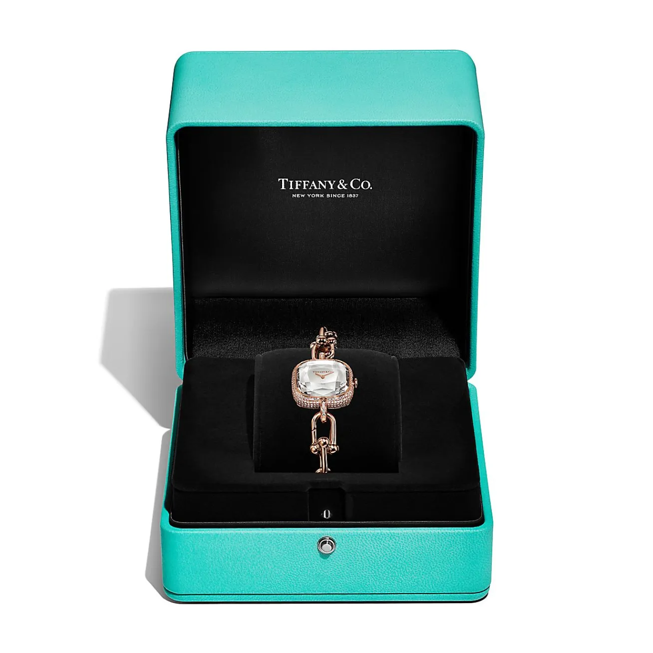 Tiffany & Co. Tiffany HardWear Watch in Rose Gold with Pavé Diamonds and White Mother-of-pearl | ^Women Fine Watches|Tiffany HardWear