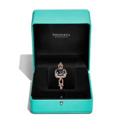Tiffany & Co. Tiffany HardWear Watch in Rose Gold with Pavé Diamonds and Black Lacquer | ^Women Fine Watches|Tiffany HardWear