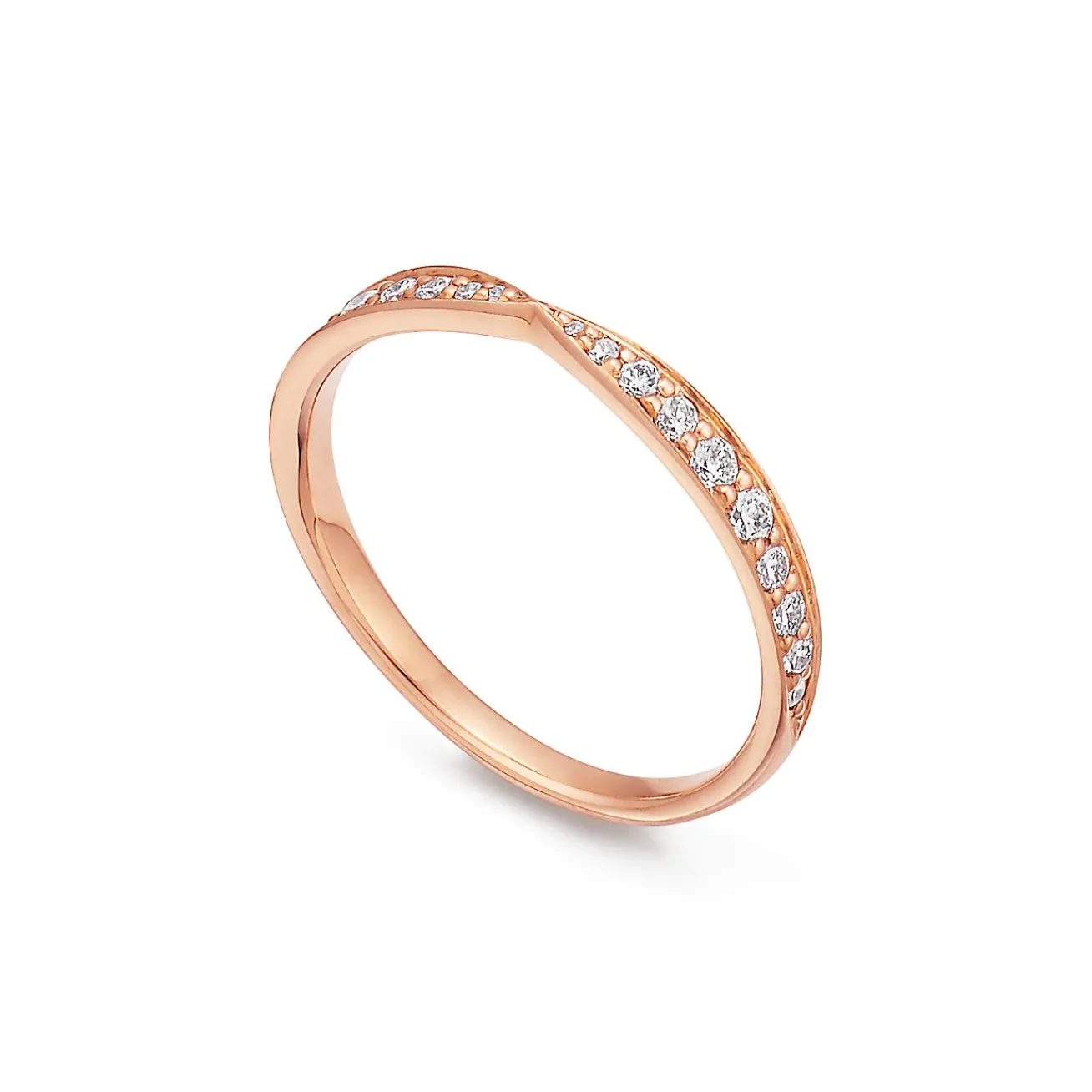 Tiffany & Co. Tiffany Harmony® Band Ring in Rose Gold with Diamonds, 1.8 mm | ^Women Rings|Stacking Rings
