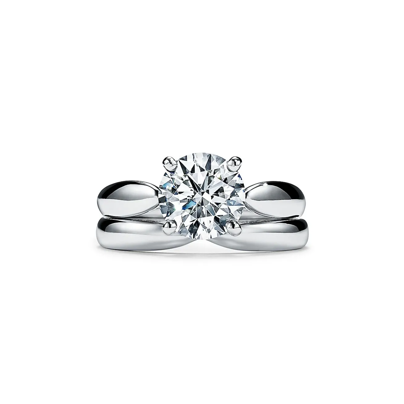 Tiffany & Co. Tiffany Harmony® engagement ring in platinum: a study in balance and grace. | ^ Engagement Rings