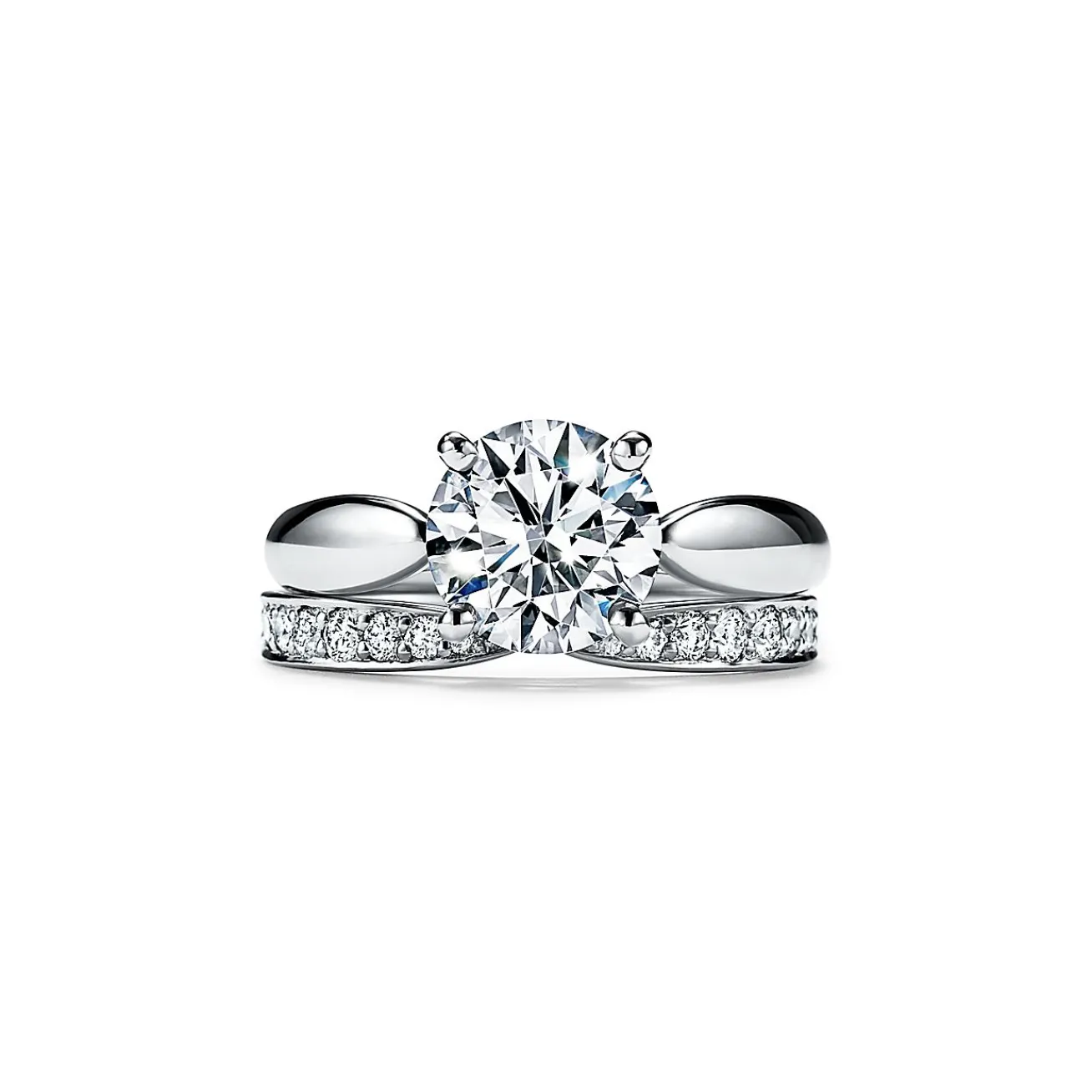 Tiffany & Co. Tiffany Harmony® engagement ring in platinum: a study in balance and grace. | ^ Engagement Rings