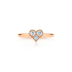 Tiffany & Co. Tiffany Hearts® ring in 18k rose gold with diamonds. | ^ Rings|Rose Gold Jewelry