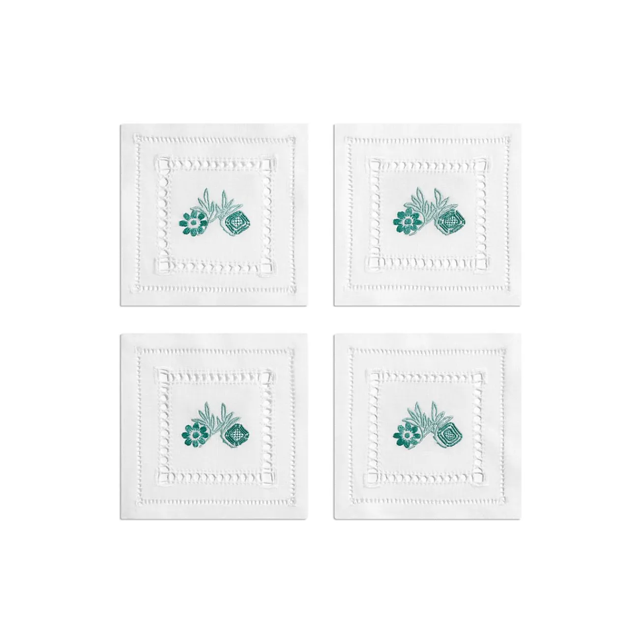 Tiffany & Co. Tiffany Heritage Coasters Set of Four, in Tiffany Blue® Linen | ^ Tiffany Blue® Gifts|Table Linens