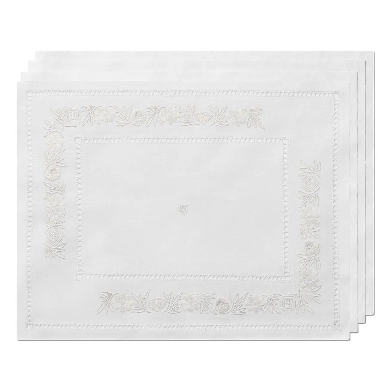Tiffany & Co. Tiffany Heritage Place Mats Set of Four, in White Linen | ^ Table Linens