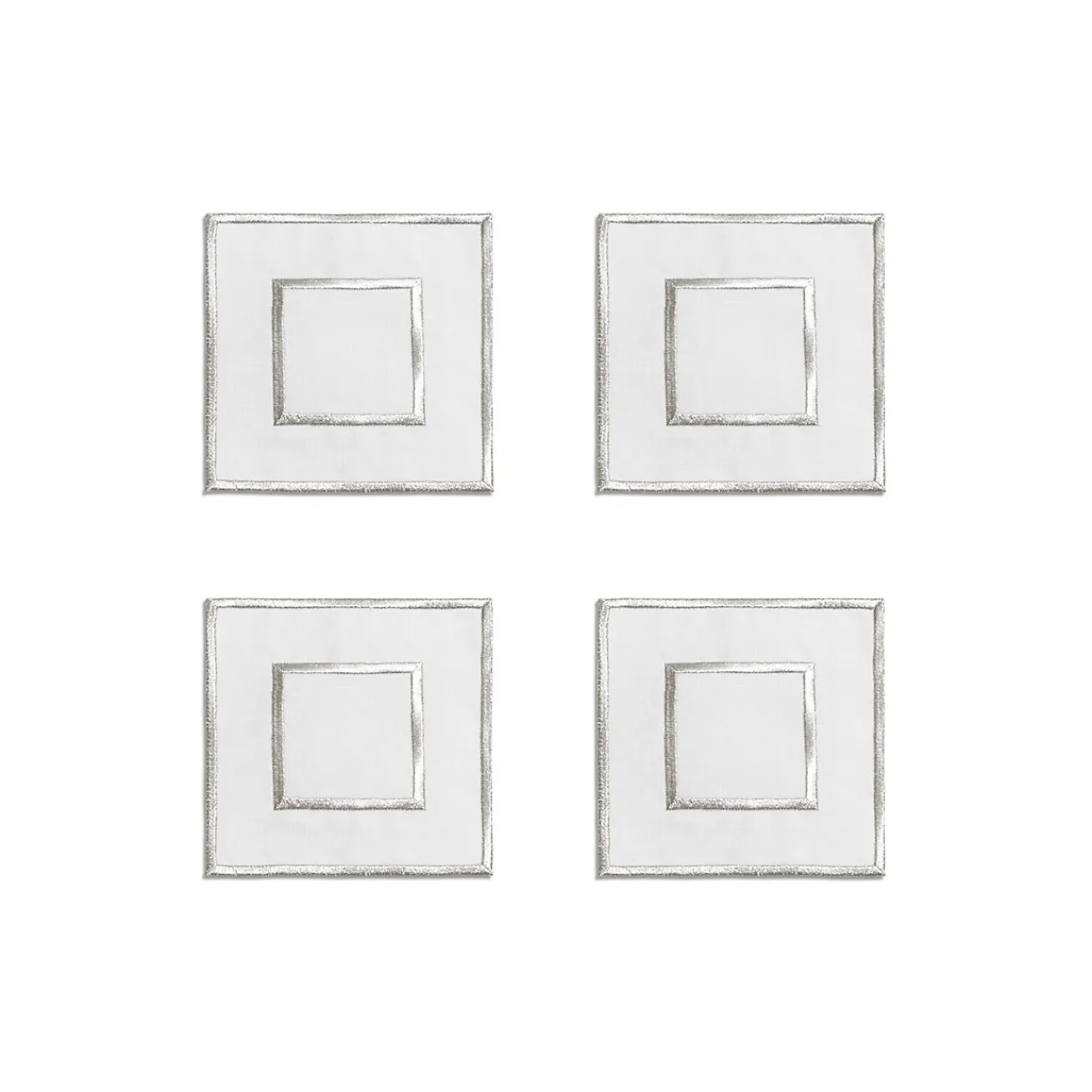 Tiffany & Co. Tiffany Home Essentials Embroidered Coasters in Linen, Set of Four | ^ Decor|Table Linens