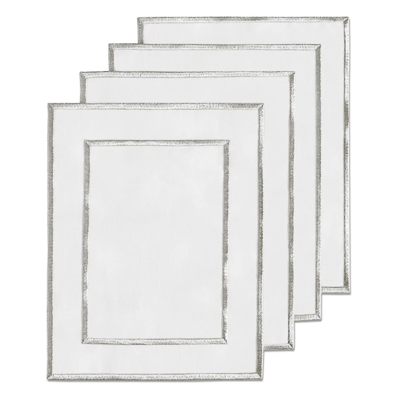 Tiffany & Co. Tiffany Home Essentials Embroidered Cocktail Napkins in Linen, Set of Four | ^ Decor|Table Linens