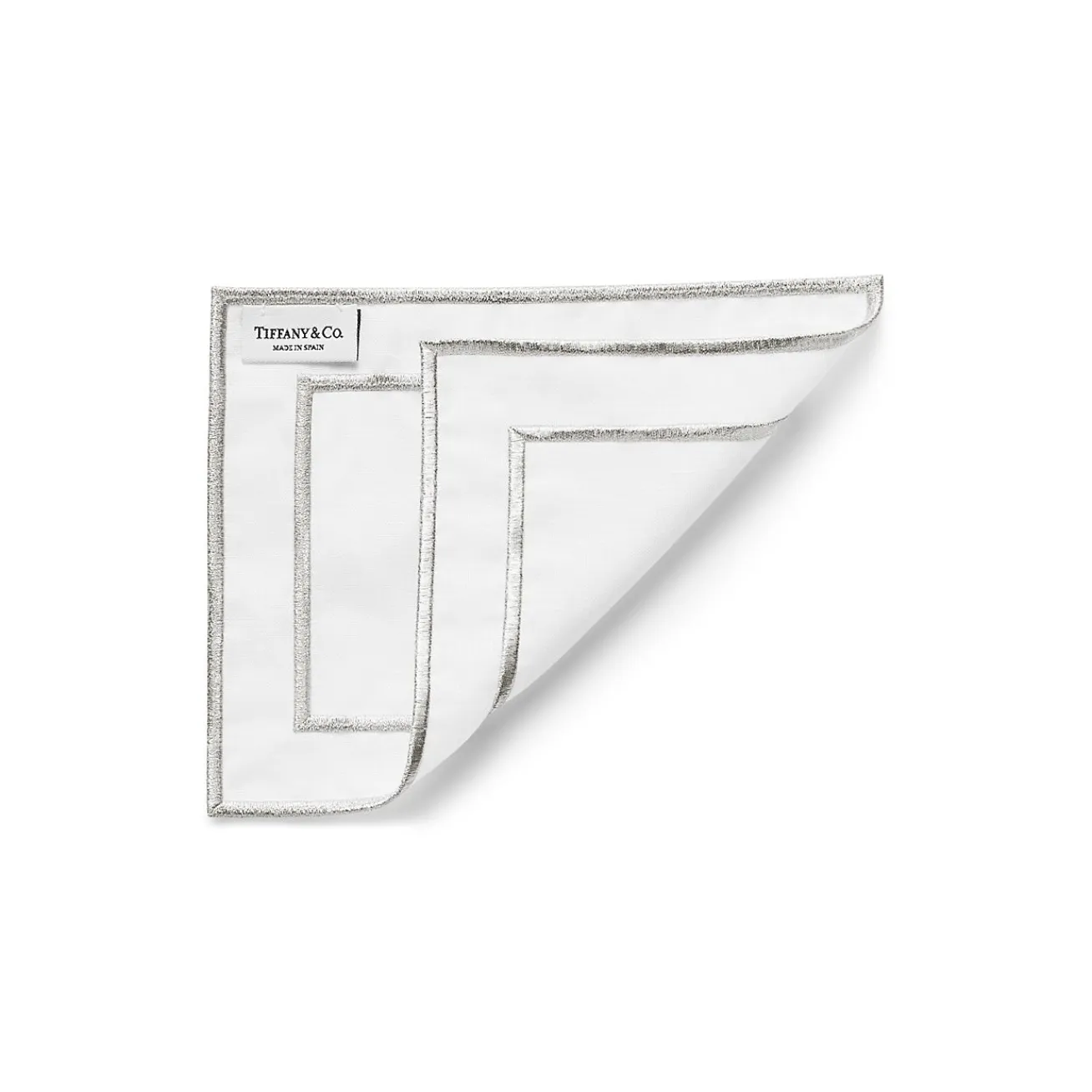 Tiffany & Co. Tiffany Home Essentials Embroidered Cocktail Napkins in Linen, Set of Four | ^ Decor|Table Linens