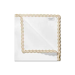 Tiffany & Co. Tiffany Home Essentials Scalloped Napkins in White Linen, Set of Four | ^ Decor|Table Linens