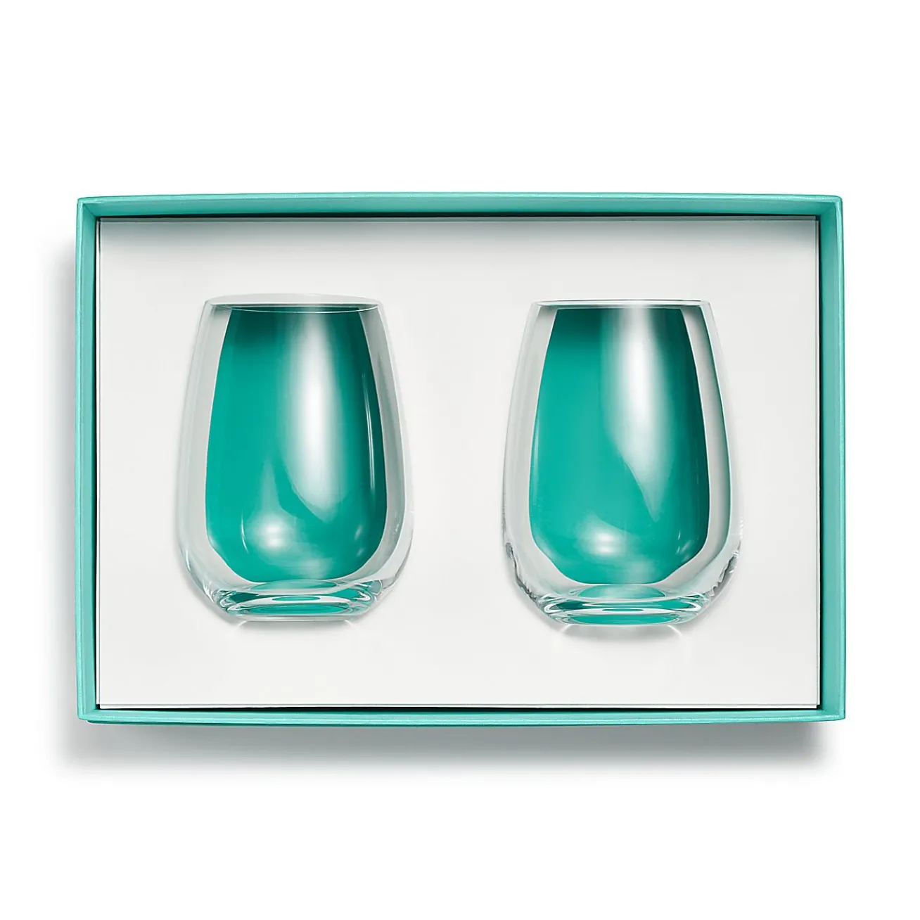 Tiffany & Co. Tiffany Home Essentials Stemless White Wine Glasses in Crystal Glass, Set of Two | ^ The Home|Housewarming Gifts