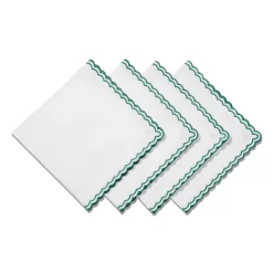Tiffany & Co. Tiffany Home Essentials Scalloped Napkins in White Linen, Set of Four | ^ The Home|Housewarming Gifts