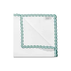 Tiffany & Co. Tiffany Home Essentials Scalloped Napkins in White Linen, Set of Four | ^ The Home|Housewarming Gifts