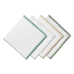 Tiffany & Co. Tiffany Home Essentials Scalloped Napkins in White Linen, Set of Four | ^ The Home|Housewarming Gifts