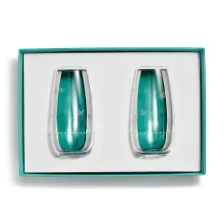 Tiffany & Co. Tiffany Jardin Stemless Coupe Glasses in Etched Glass, Set of Two | ^ The Home|Housewarming Gifts
