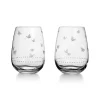 Tiffany & Co. Tiffany Jardin Stemless White Wine Glasses in Etched Glass, Set of Two | ^ Glassware & Barware|Bar & Drinkware