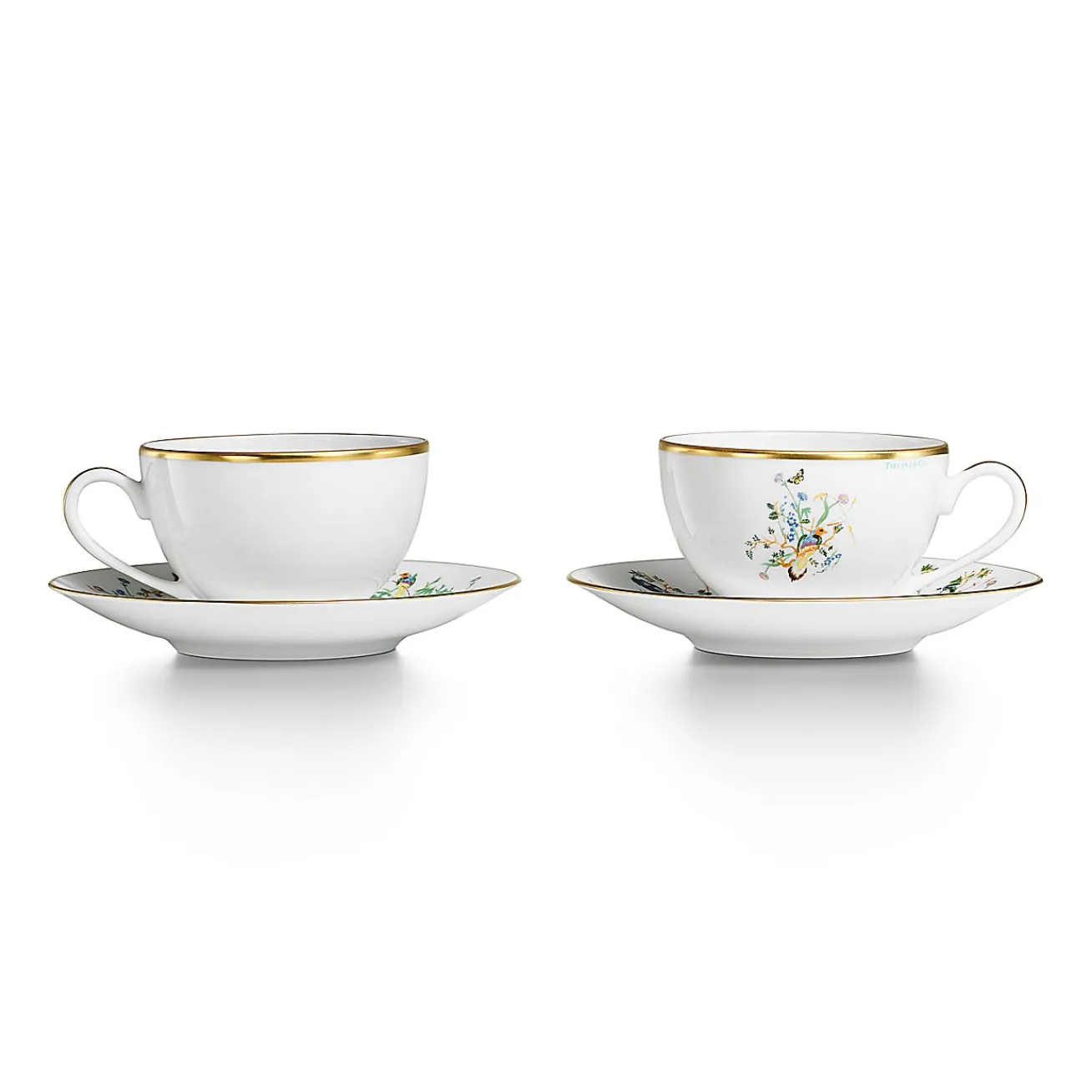 Tiffany & Co. Tiffany Jardin Teacup and Saucer in Porcelain, Set of Two | ^ The Home|Housewarming Gifts