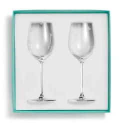 Tiffany & Co. Tiffany Jardin White Wine Glasses in Etched Glass, Set of Two | ^ Glassware & Barware|Bar & Drinkware