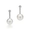 Tiffany & Co. Tiffany Jazz™ earrings in platinum with South Sea cultured pearls and diamonds. | ^ Earrings|Platinum Jewelry