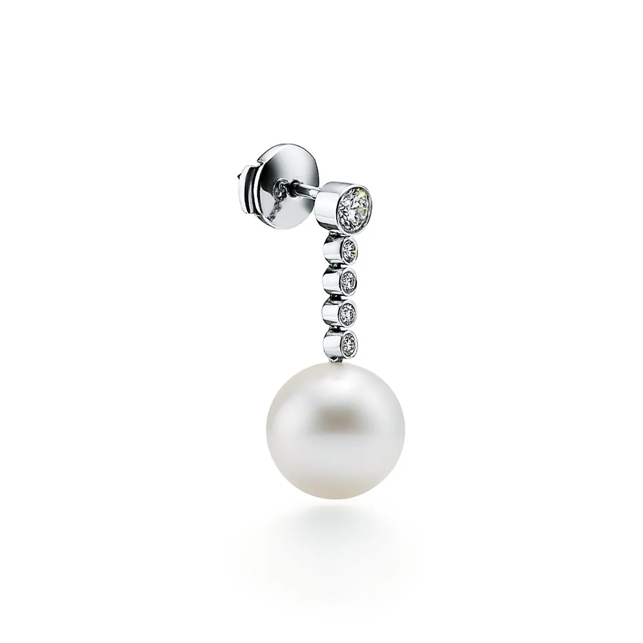 Tiffany & Co. Tiffany Jazz™ earrings in platinum with South Sea cultured pearls and diamonds. | ^ Earrings|Platinum Jewelry