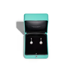 Tiffany & Co. Tiffany Jazz™ earrings in platinum with South Sea cultured pearls and diamonds. | ^ Earrings|Platinum Jewelry