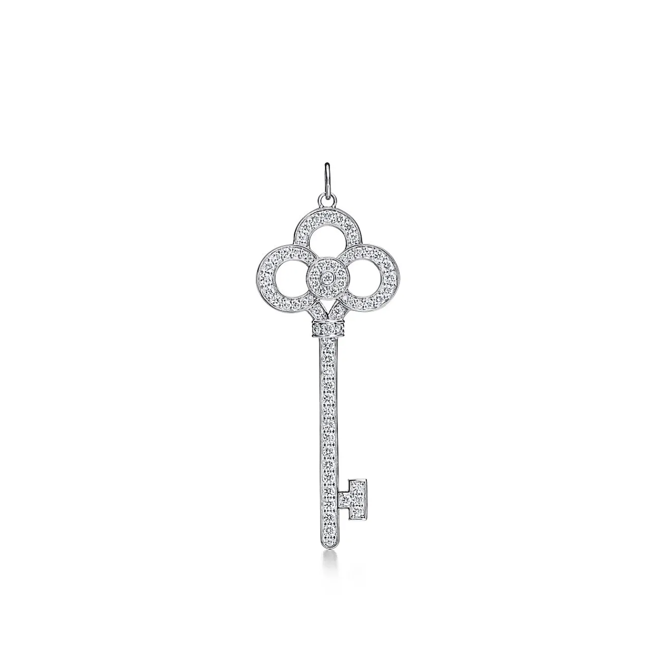 Tiffany & Co. Tiffany Keys crown key in platinum with pavé diamonds. | ^ Platinum Jewelry|Diamond Jewelry
