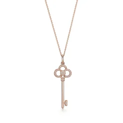 Tiffany & Co. Tiffany Keys Crown Key in Rose Gold with Diamonds, 1.5" | ^ Necklaces & Pendants|Rose Gold Jewelry