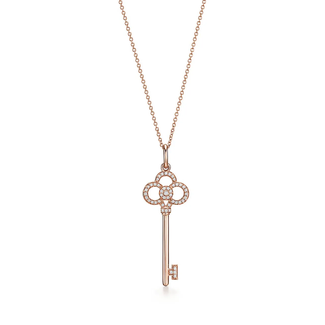 Tiffany & Co. Tiffany Keys Crown Key in Rose Gold with Diamonds, 1.5" | ^ Necklaces & Pendants|Rose Gold Jewelry