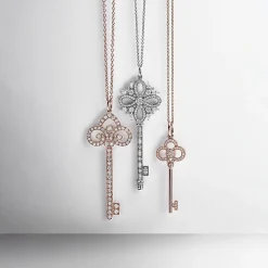 Tiffany & Co. Tiffany Keys Crown Key in Rose Gold with Diamonds, 1.5" | ^ Necklaces & Pendants|Rose Gold Jewelry