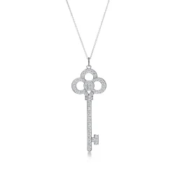 Tiffany & Co. Tiffany Keys crown key in platinum with pavé diamonds. | ^ Necklaces & Pendants|Platinum Jewelry