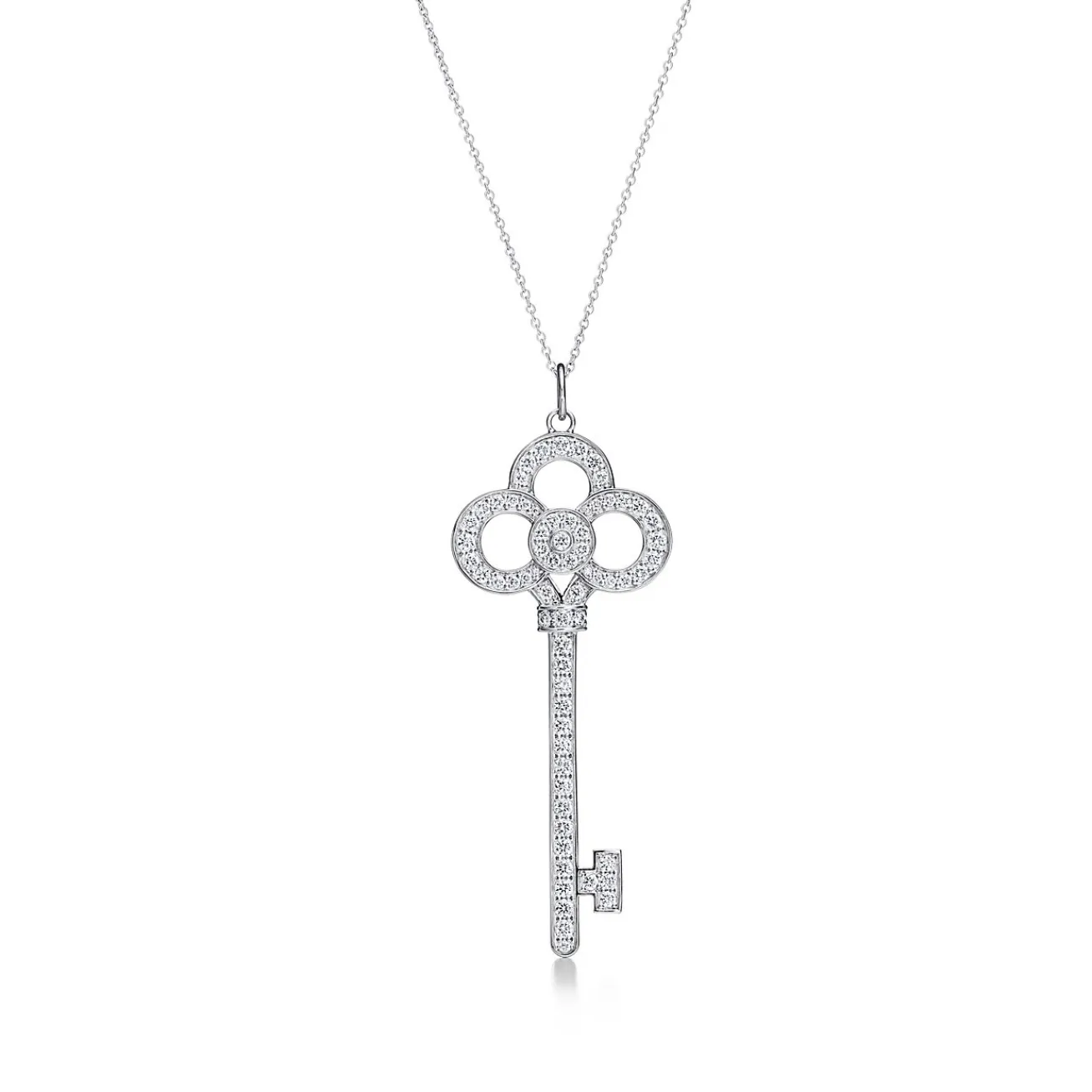 Tiffany & Co. Tiffany Keys crown key in platinum with pavé diamonds. | ^ Necklaces & Pendants|Platinum Jewelry