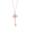 Tiffany & Co. Tiffany Keys fleur de lis key pendant in 18k rose gold with diamonds, medium. | ^ Necklaces & Pendants|Rose Gold Jewelry