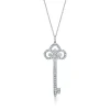 Tiffany & Co. Tiffany Keys fleur de lis key pendant in platinum with diamonds. | ^ Necklaces & Pendants|Platinum Jewelry