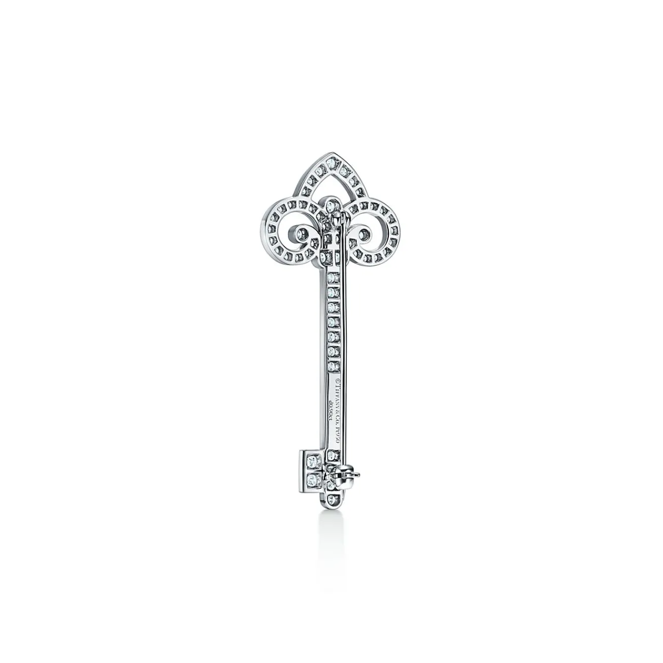 Tiffany & Co. Tiffany Keys Fleur de Lis Key Brooch in Platinum with Diamonds | ^ Brooches|Platinum Jewelry