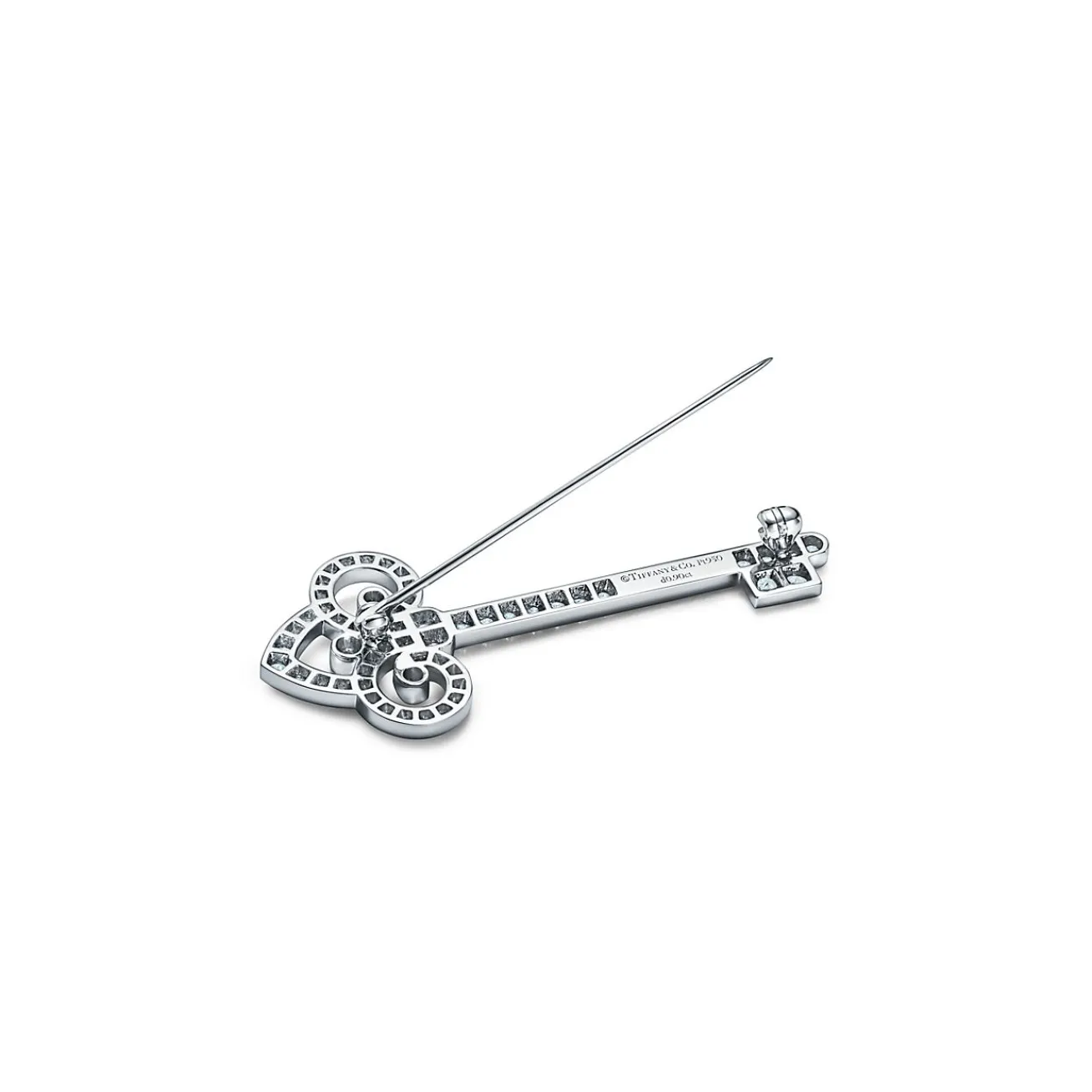 Tiffany & Co. Tiffany Keys Fleur de Lis Key Brooch in Platinum with Diamonds | ^ Brooches|Platinum Jewelry