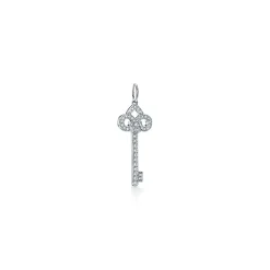 Tiffany & Co. Tiffany Keys fleur de lis key pendant in platinum with diamonds. | ^ Platinum Jewelry|Diamond Jewelry