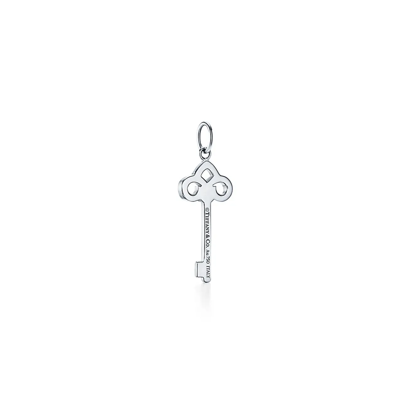 Tiffany & Co. Tiffany Keys fleur de lis key in 18k white gold with diamonds, mini. | ^ Diamond Jewelry